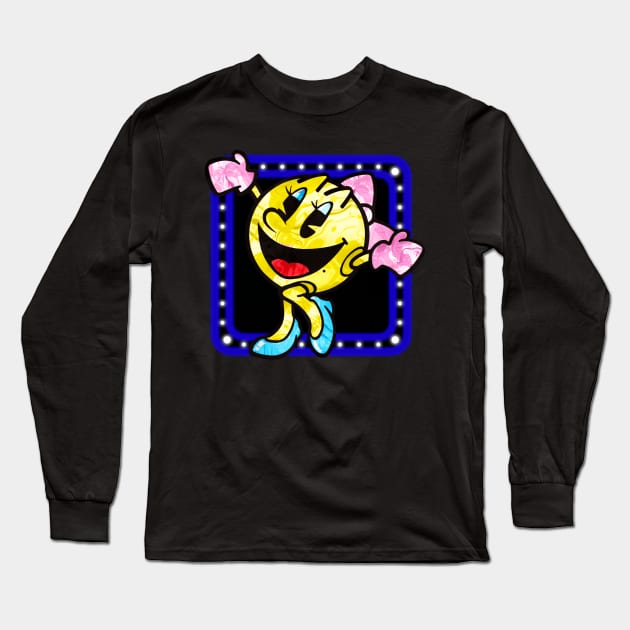 Ms. Pac Man, Arcade Superstar Long Sleeve T-Shirt by Leroy Binks